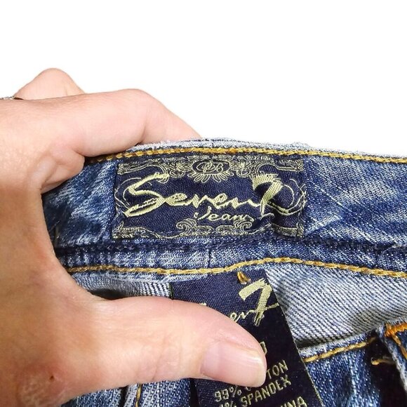 Seven7 Mid-Rise Flare Leg Jeans Sz 30 - Picture 7 of 10